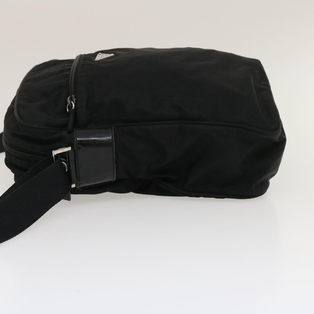 PRADA Shoulder Bag Enamel nylon 2Set Black Auth am2339g