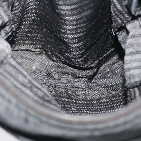 PRADA Shoulder Bag Enamel nylon 2Set Black Auth am2339g