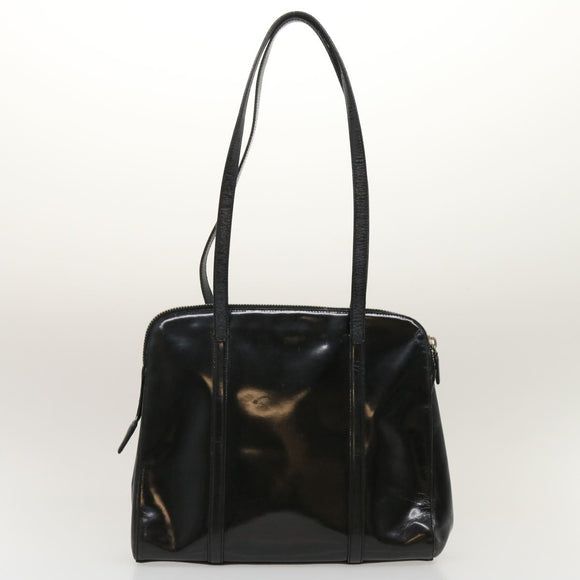 PRADA Shoulder Bag Enamel nylon 2Set Black Auth am2339g