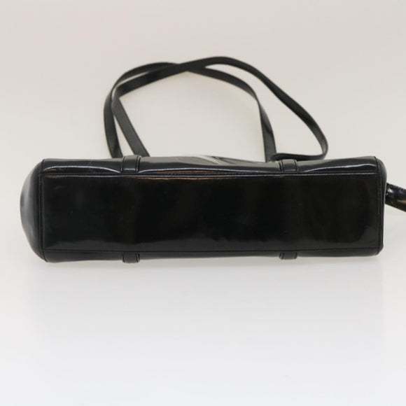 PRADA Shoulder Bag Enamel nylon 2Set Black Auth am2339g