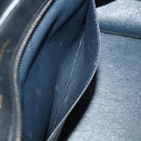 CELINE Hand Bag Leather Suede Gray Navy Auth am2375g-25