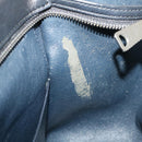 CELINE Hand Bag Leather Suede Gray Navy Auth am2375g-10