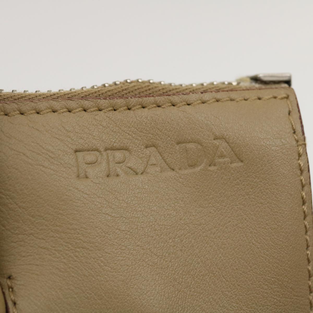 PRADA Hand Bag Leather Enamel Brown Auth am2386g