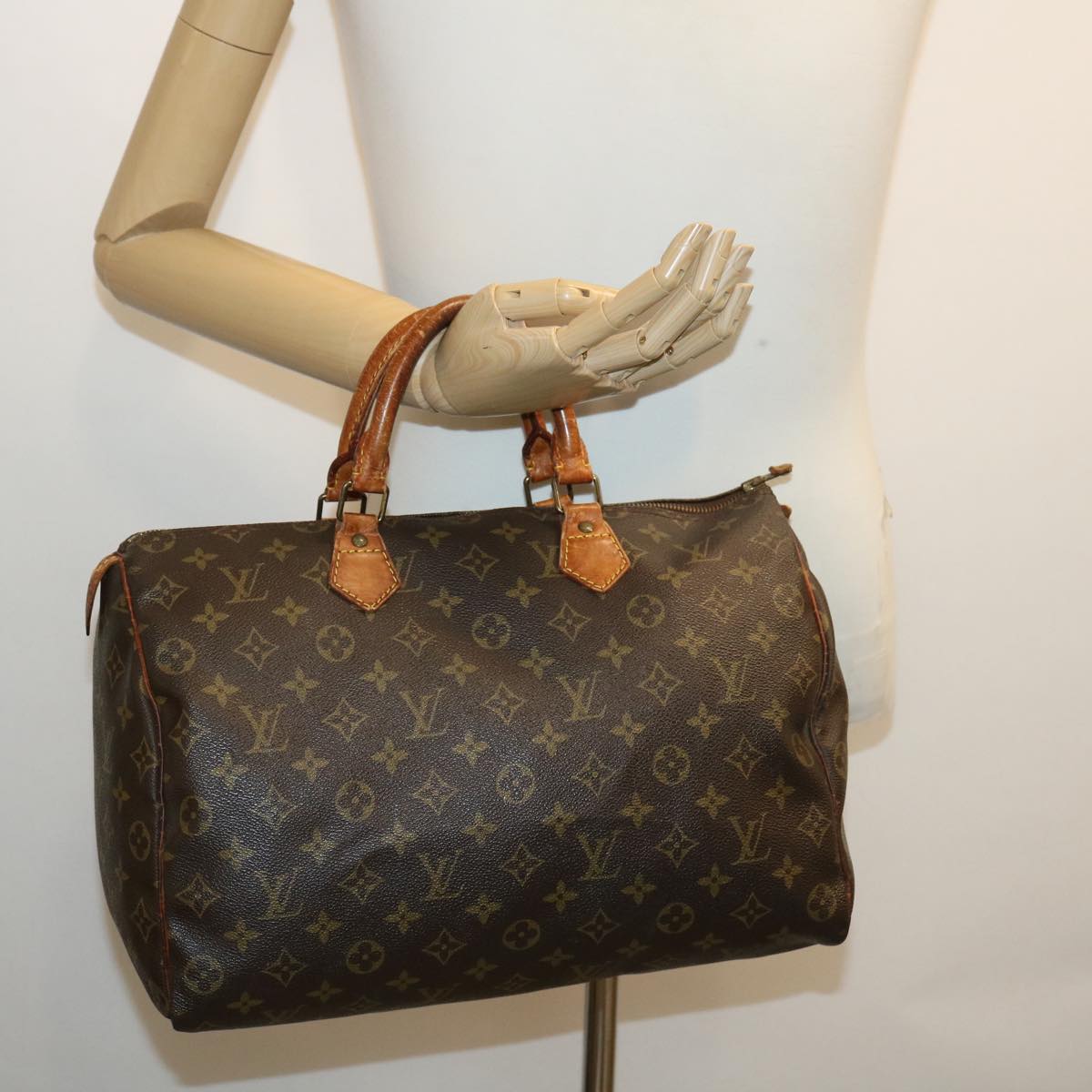 LOUIS VUITTON Monogram Speedy 35 Hand Bag M41524 LV Auth am2455g