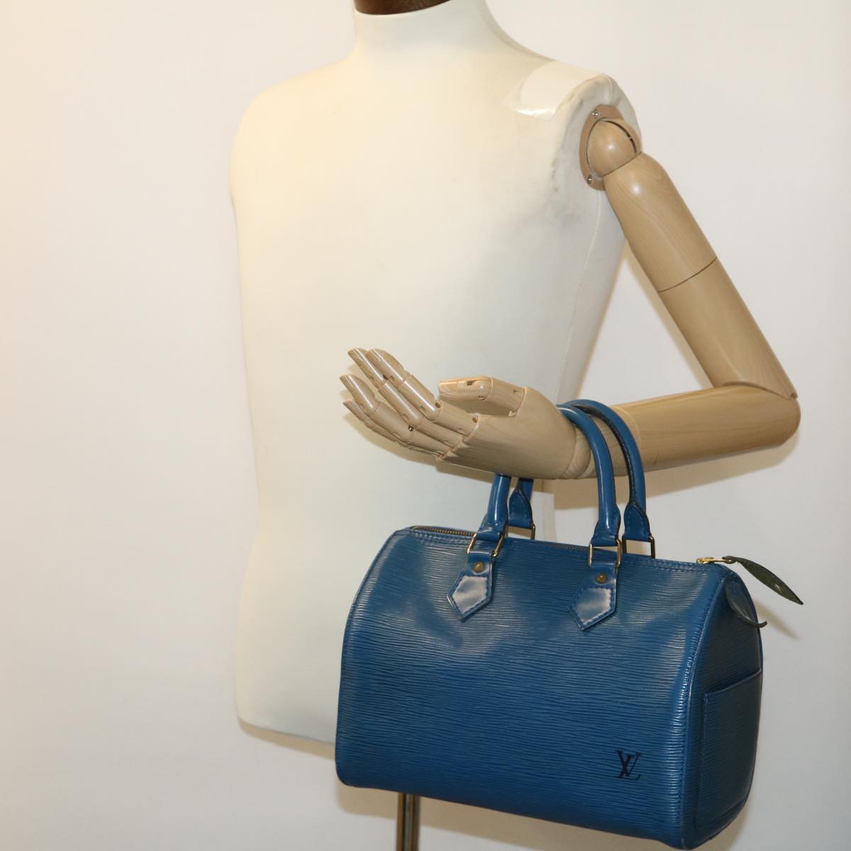 LOUIS VUITTON Epi Speedy 25 Hand Bag Blue M43015 LV Auth am2466g