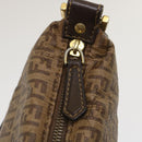 FENDI Zucchino Canvas Shoulder Bag Brown Auth am2491g-9