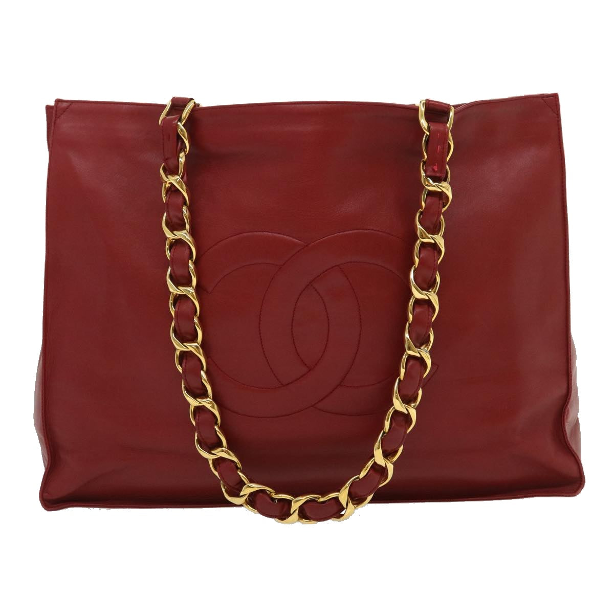 CHANEL COCO Mark Chain Shoulder Bag Red CC Auth am2499gA