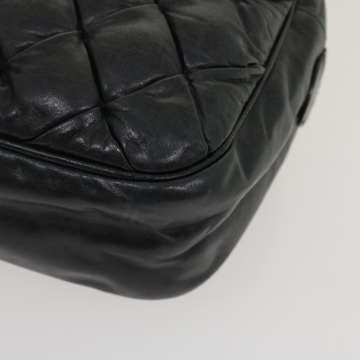 BALENCIAGA The Matelasse Hand Bag Leather Black Auth am2525g