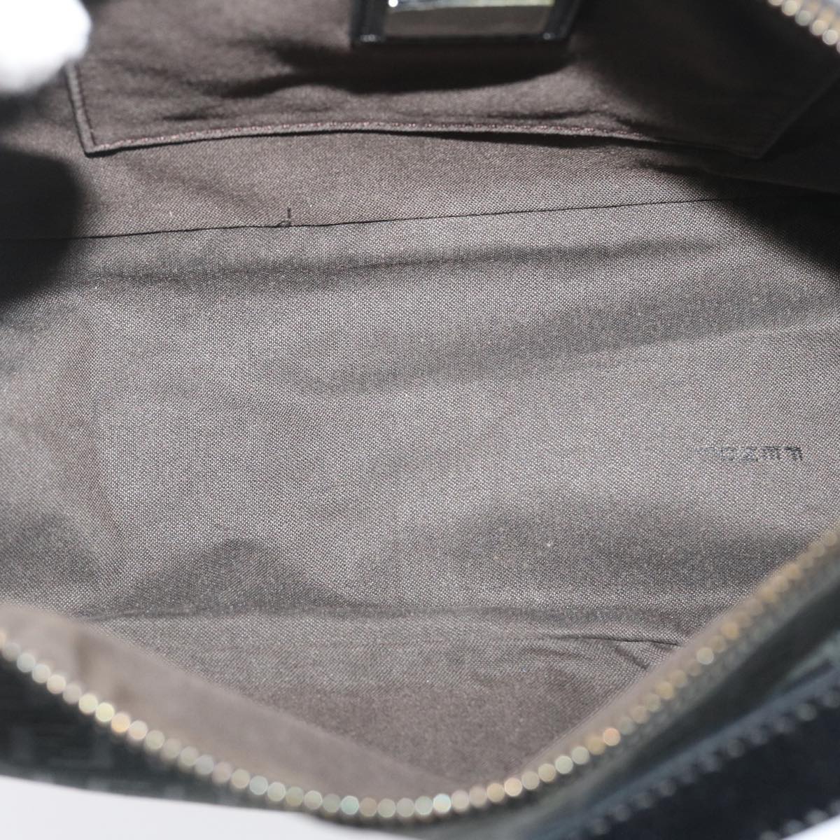 FENDI Zucchino Canvas Shoulder Bag Black Auth am2528g