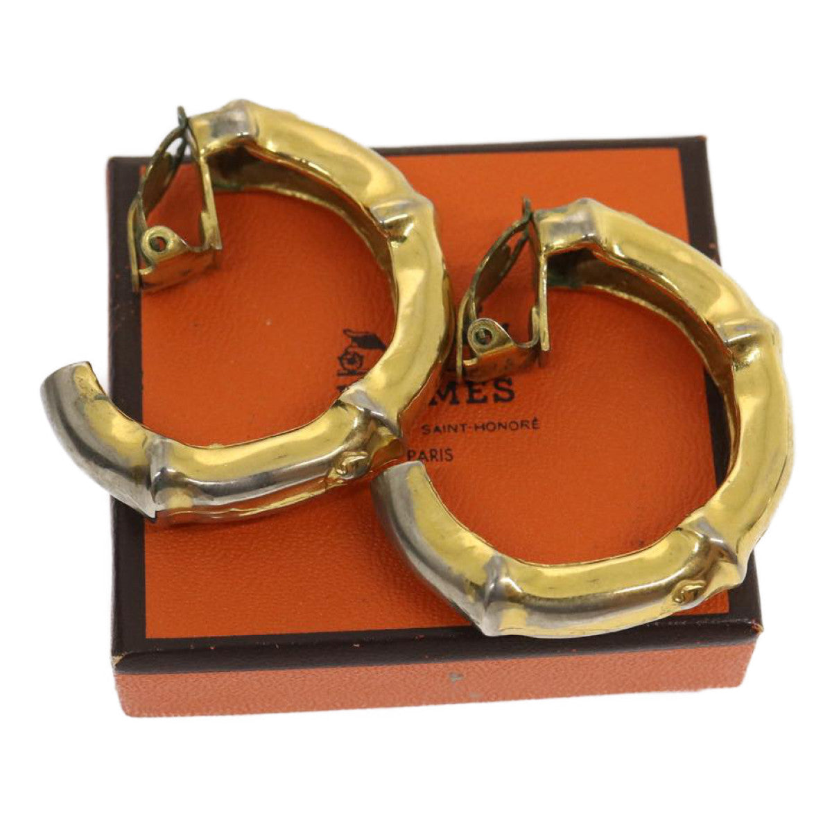 HERMES Earring metal Gold Auth am2548g