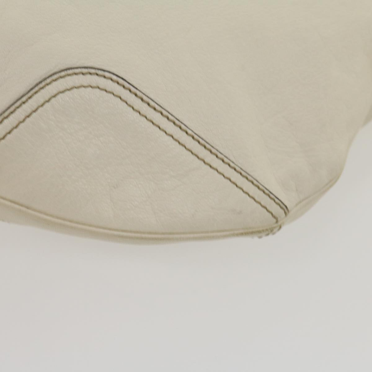 GUCCI Shoulder Bag Leather White Auth am2557g
