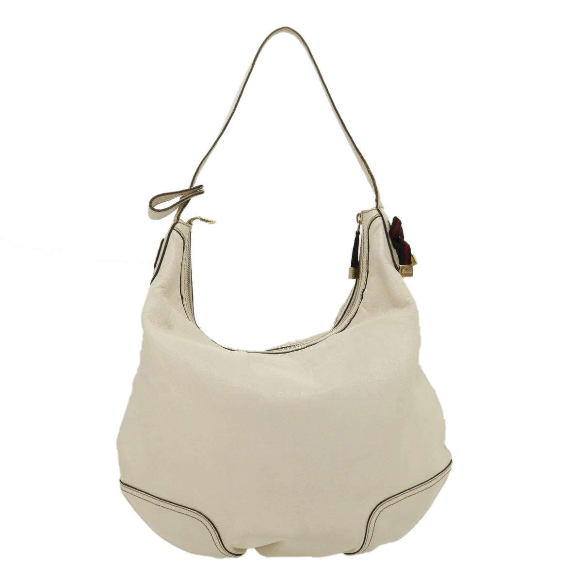 GUCCI Shoulder Bag Leather White Auth am2557g - 0