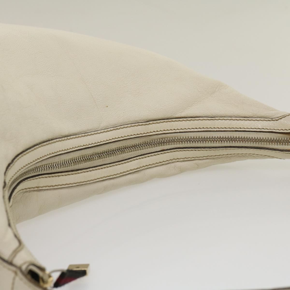 GUCCI Shoulder Bag Leather White Auth am2557g