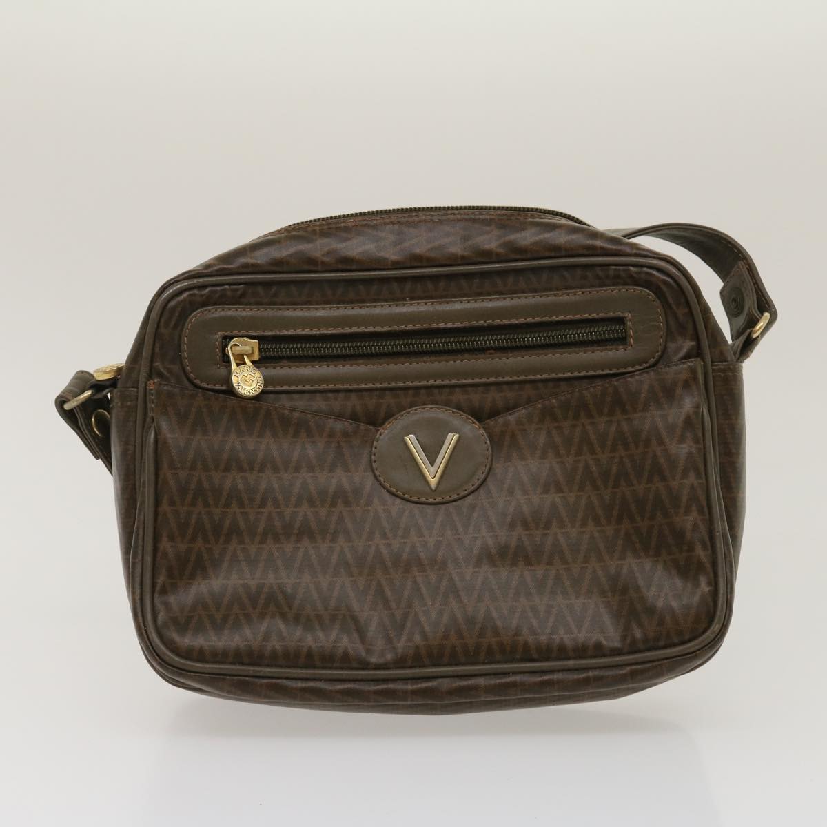 VALENTINO Clutch Shoulder Bag 4Set Brown Black Auth am2570g