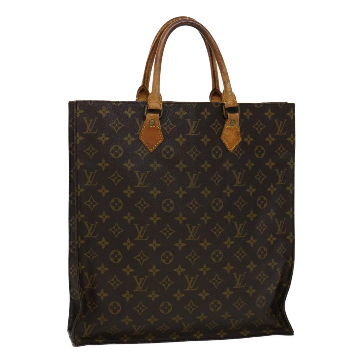 LOUIS VUITTON Monogram Sac Plat Hand Bag M51140 LV Auth am2621g