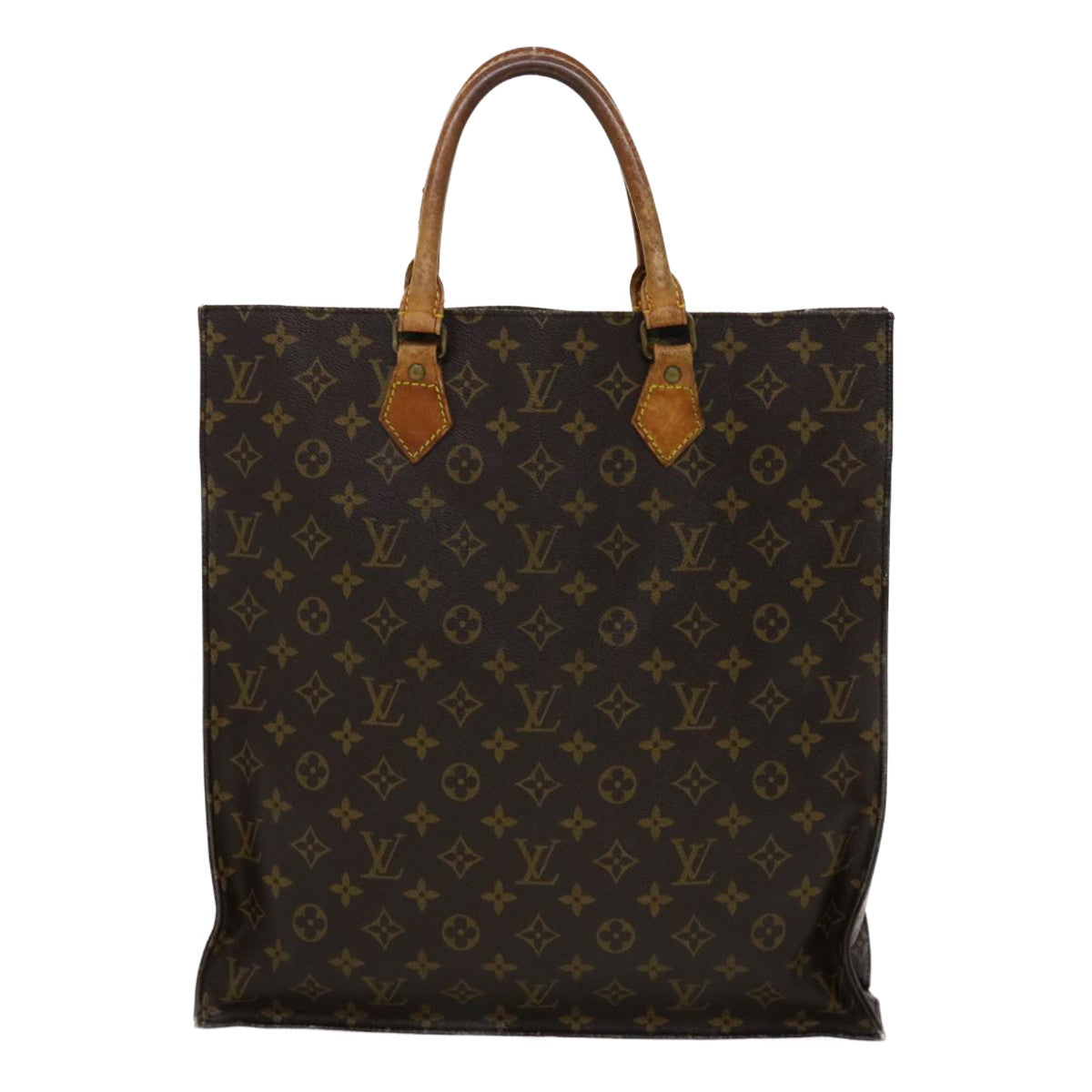 LOUIS VUITTON Monogram Sac Plat Hand Bag M51140 LV Auth am2621g