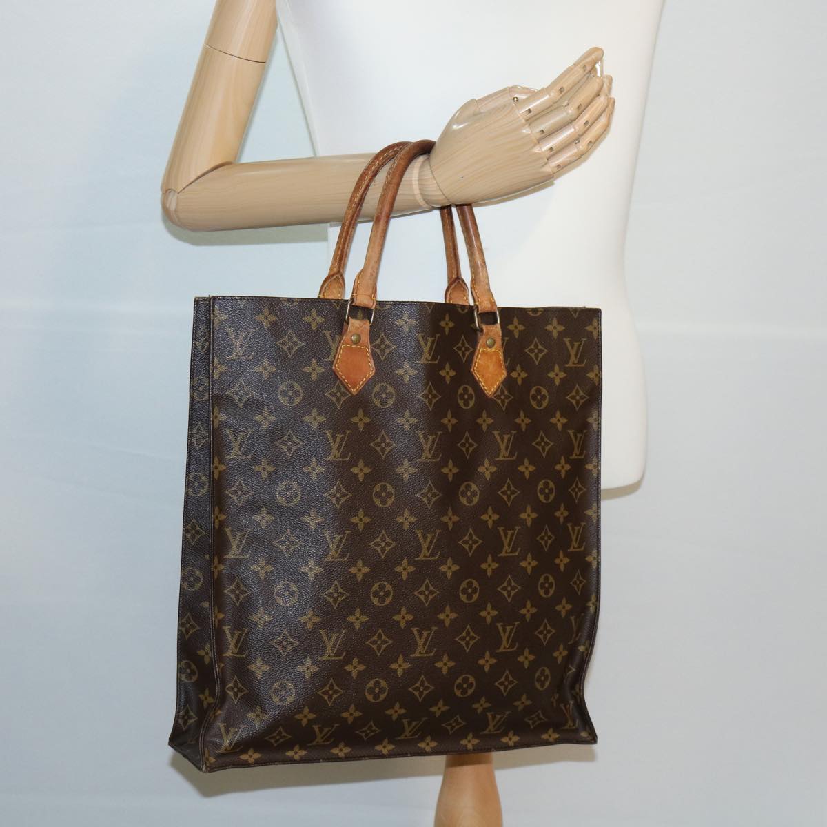 LOUIS VUITTON Monogram Sac Plat Hand Bag M51140 LV Auth am2621g