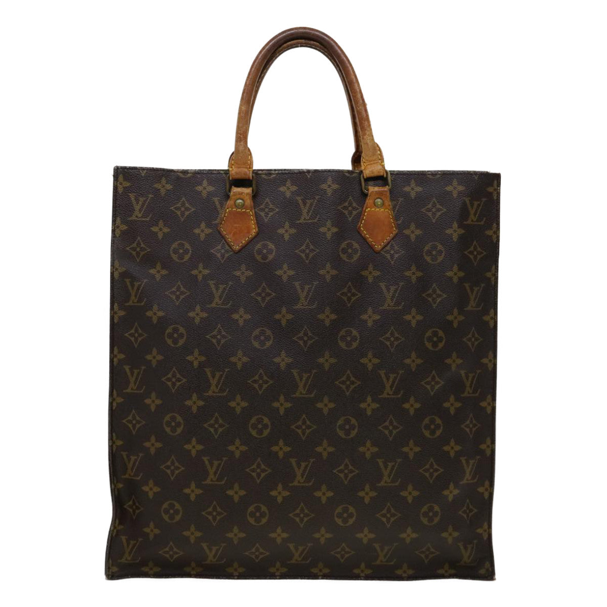 LOUIS VUITTON Monogram Sac Plat Hand Bag M51140 LV Auth am2621g