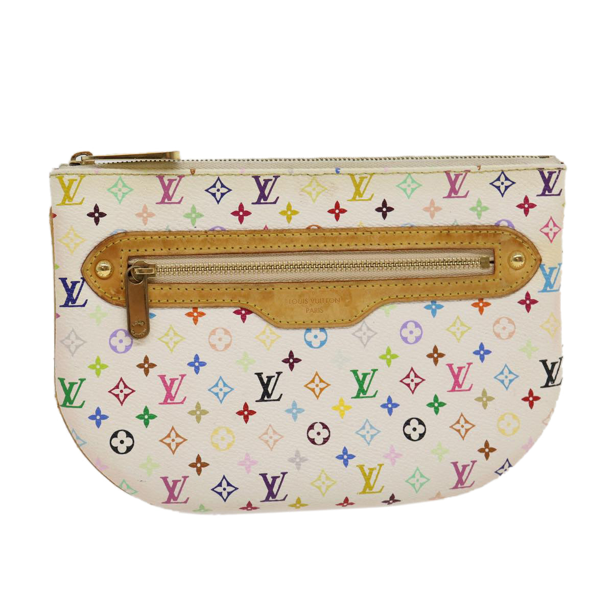 LOUIS VUITTON Monogram Multicolor Pochette GM Pouch White M60027 LV Auth am2630g