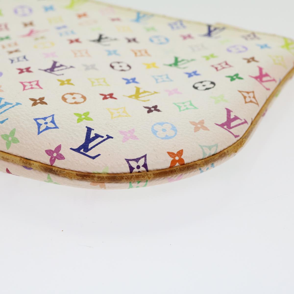 LOUIS VUITTON Monogram Multicolor Pochette GM Pouch White M60027 LV Auth am2630g