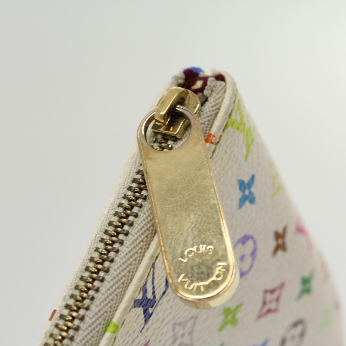 LOUIS VUITTON Monogram Multicolor Pochette GM Pouch White M60027 LV Auth am2630g