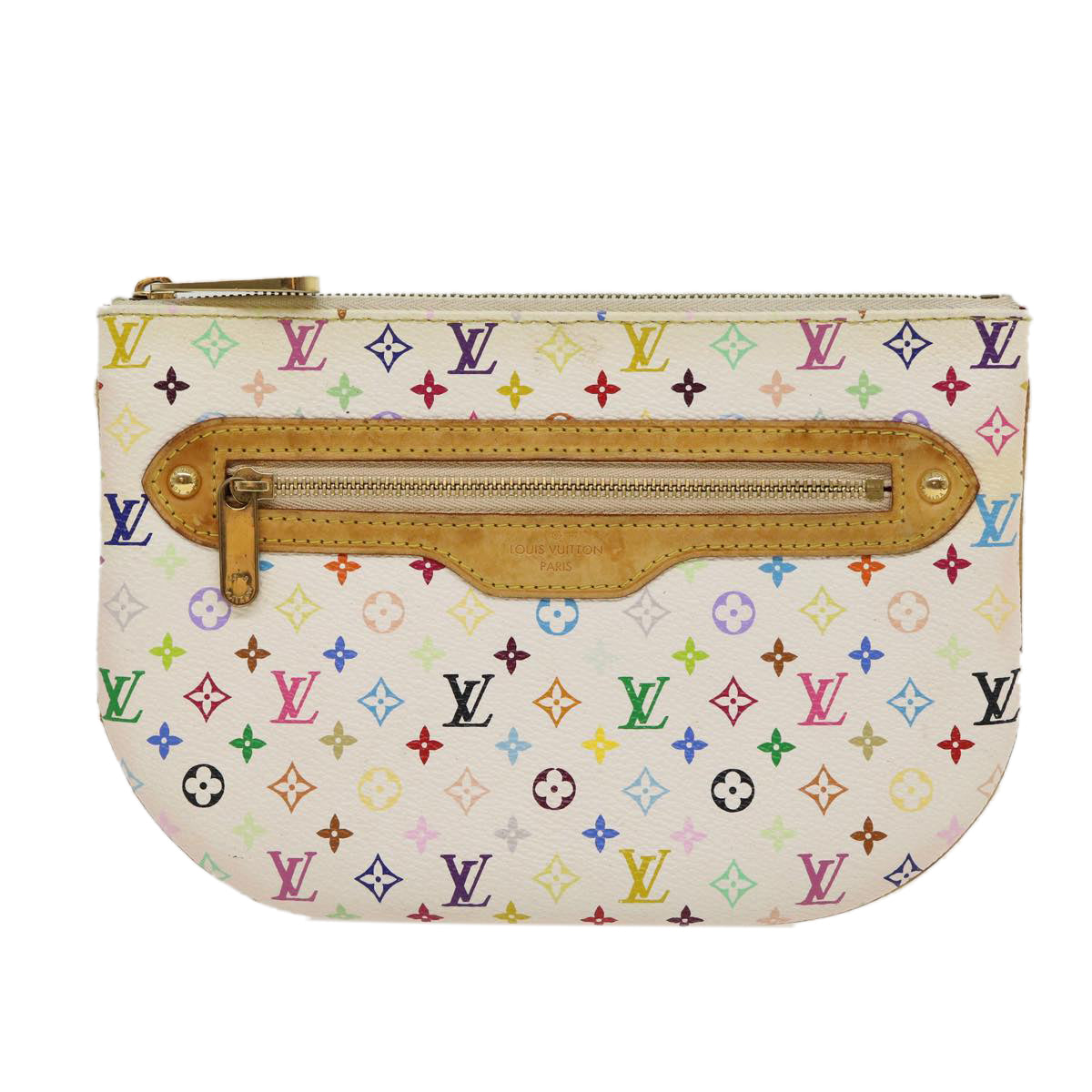 LOUIS VUITTON Monogram Multicolor Pochette GM Pouch White M60027 LV Auth am2630g