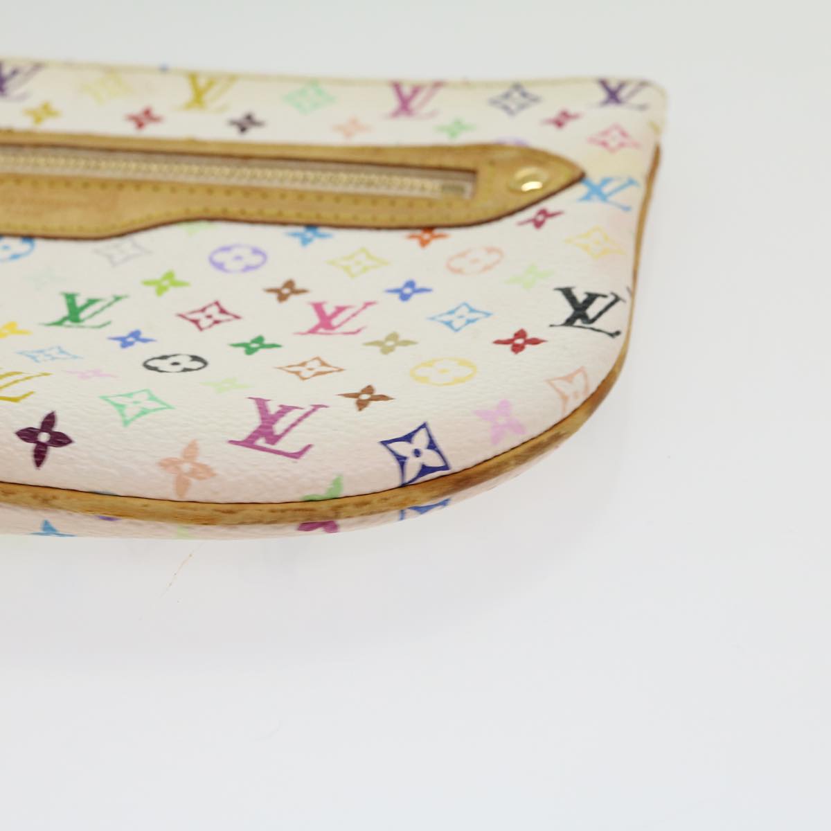 LOUIS VUITTON Monogram Multicolor Pochette GM Pouch White M60027 LV Auth am2630g