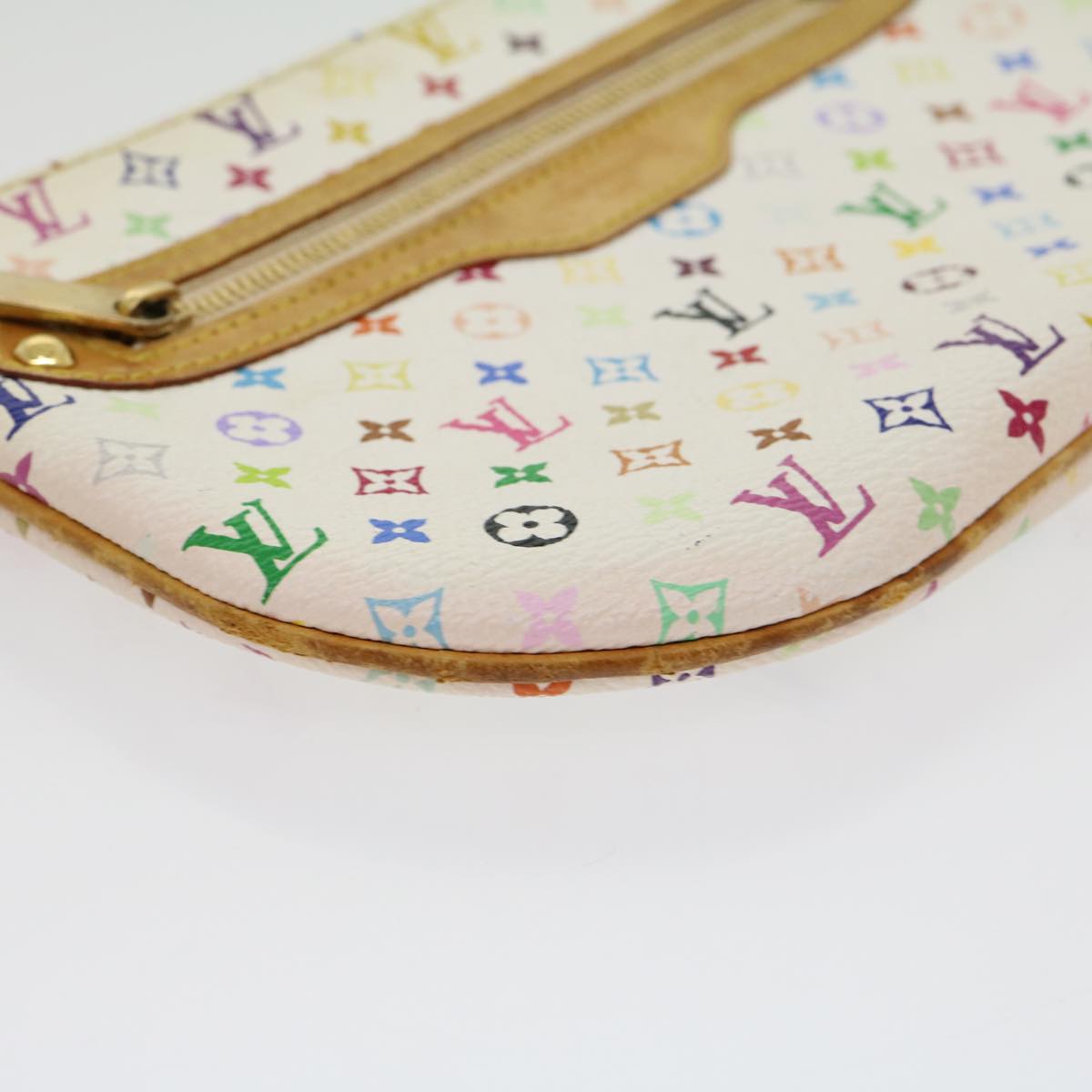 LOUIS VUITTON Monogram Multicolor Pochette GM Pouch White M60027 LV Auth am2630g