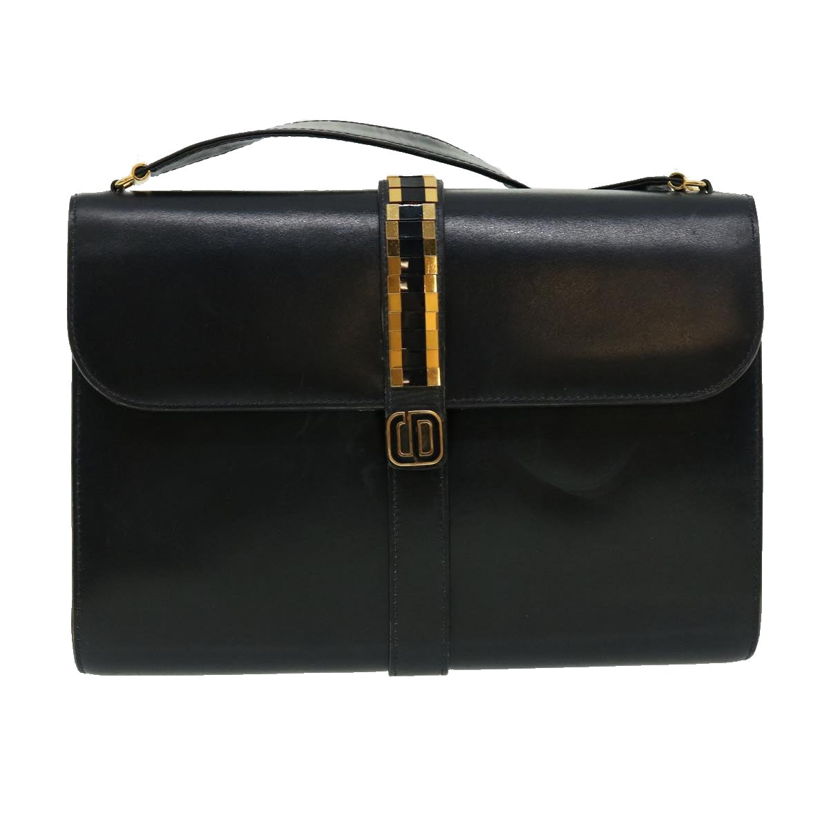 Christian Dior Shoulder Bag Leather Black Auth am2659g