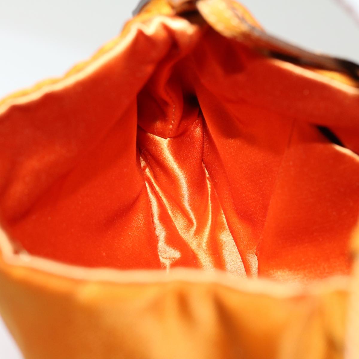 PRADA Chain Shoulder Bag Nylon Orange Auth am2666gA