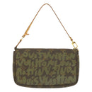 LOUIS VUITTON graffiti Pochette Accessoires Pouch Green M92191 LV Auth am268g-3