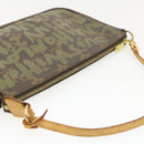 LOUIS VUITTON graffiti Pochette Accessoires Pouch Green M92191 LV Auth am268g-6