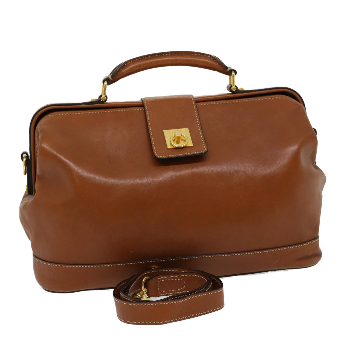 CELINE Hand Bag Leather 2way Brown Auth am2746g