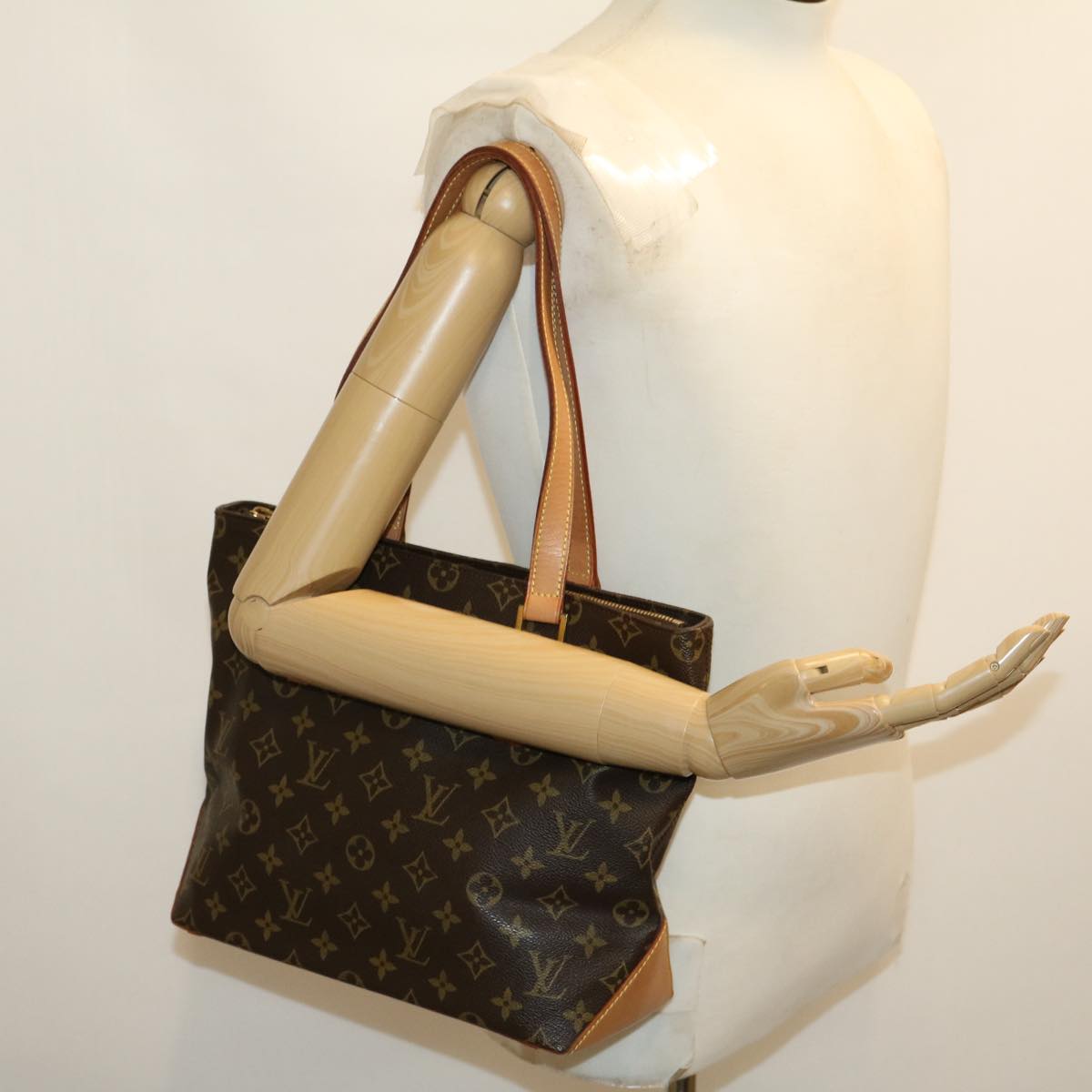 LOUIS VUITTON Monogram Cabas Piano Tote Bag M51148 LV Auth am2749g