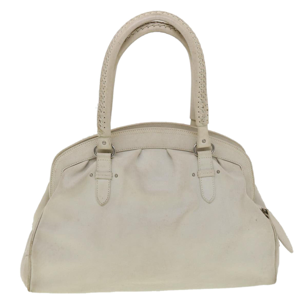 Christian Dior Shoulder Bag Leather White Auth am2766g - 0