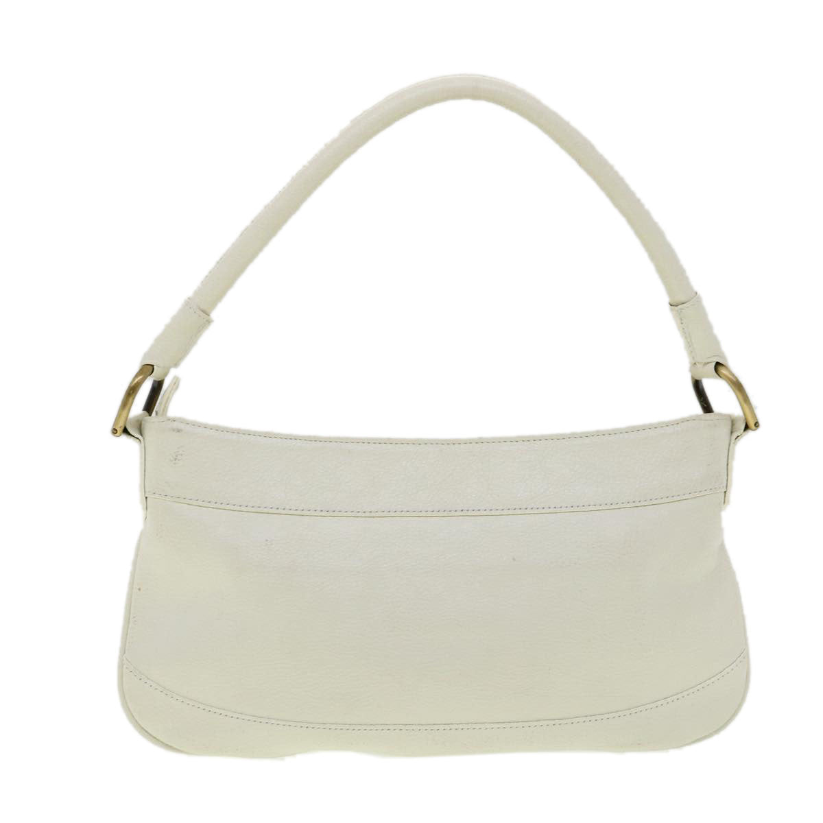 BURBERRY Shoulder Bag Leather White Auth am2780g