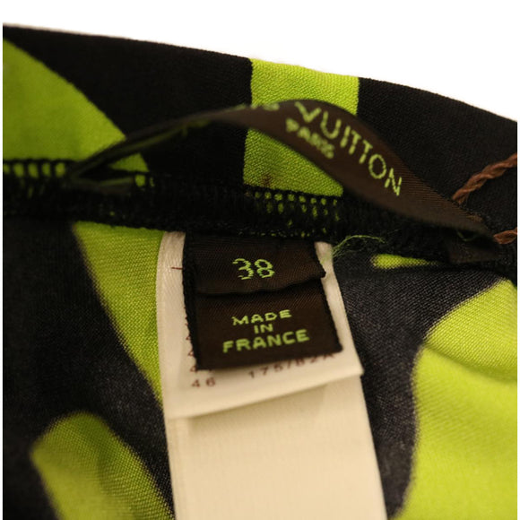 LOUIS VUITTON Monogram graffiti Pants Nylon Green Black LV Auth am2793g