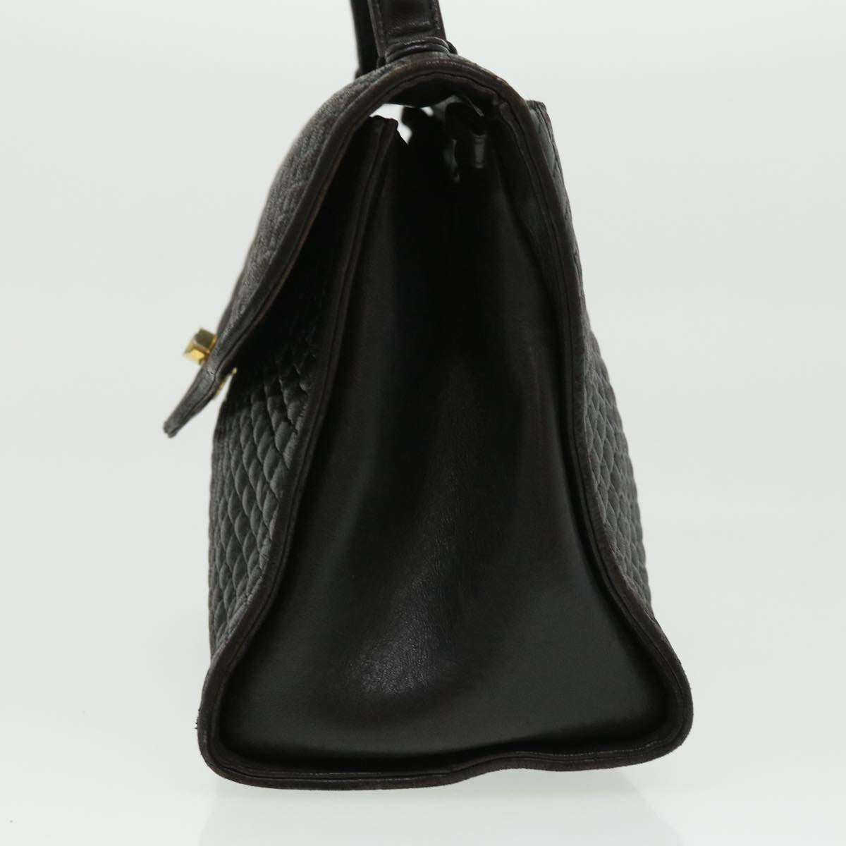 BALLY Hand Bag Leather Black Auth am2821g