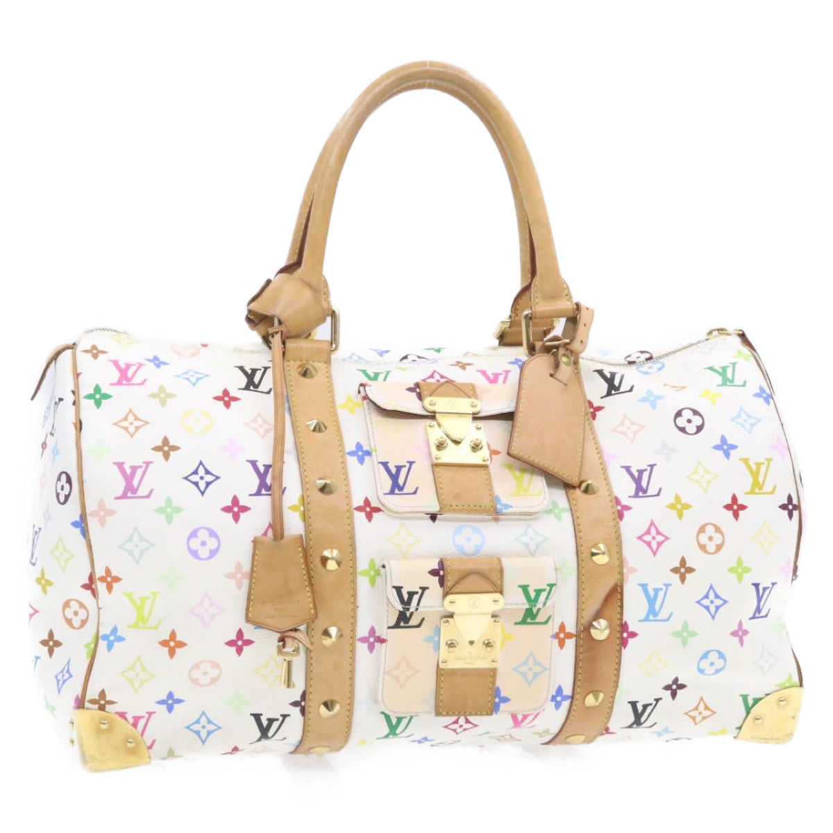 LOUIS VUITTON Monogram Multicolor Keepall 45 Boston Bag M92641 LV Auth am346gA