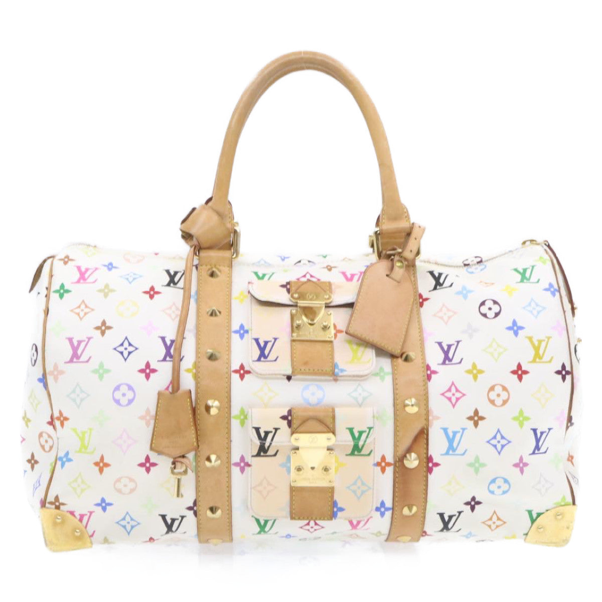 LOUIS VUITTON Monogram Multicolor Keepall 45 Boston Bag M92641 LV Auth am346gA