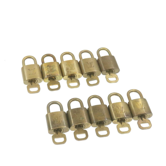 LOUIS VUITTON Padlock 10set Padlock Gold Tone LV Auth am518g
