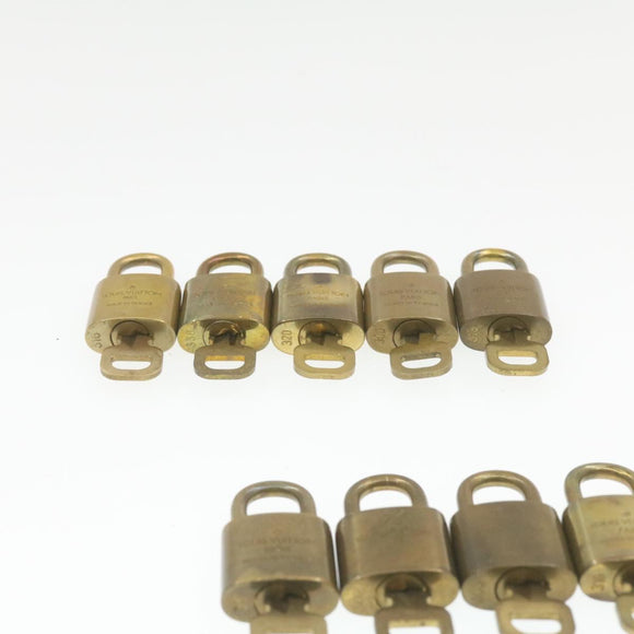 LOUIS VUITTON Padlock 10set Padlock Gold Tone LV Auth am518g