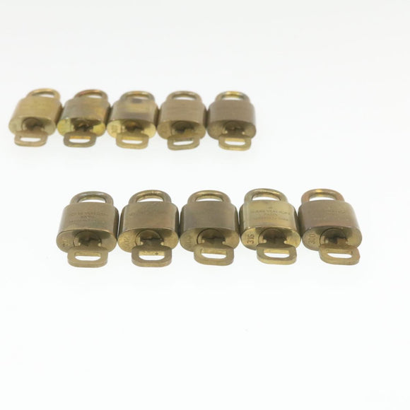 LOUIS VUITTON Padlock 10set Padlock Gold Tone LV Auth am518g