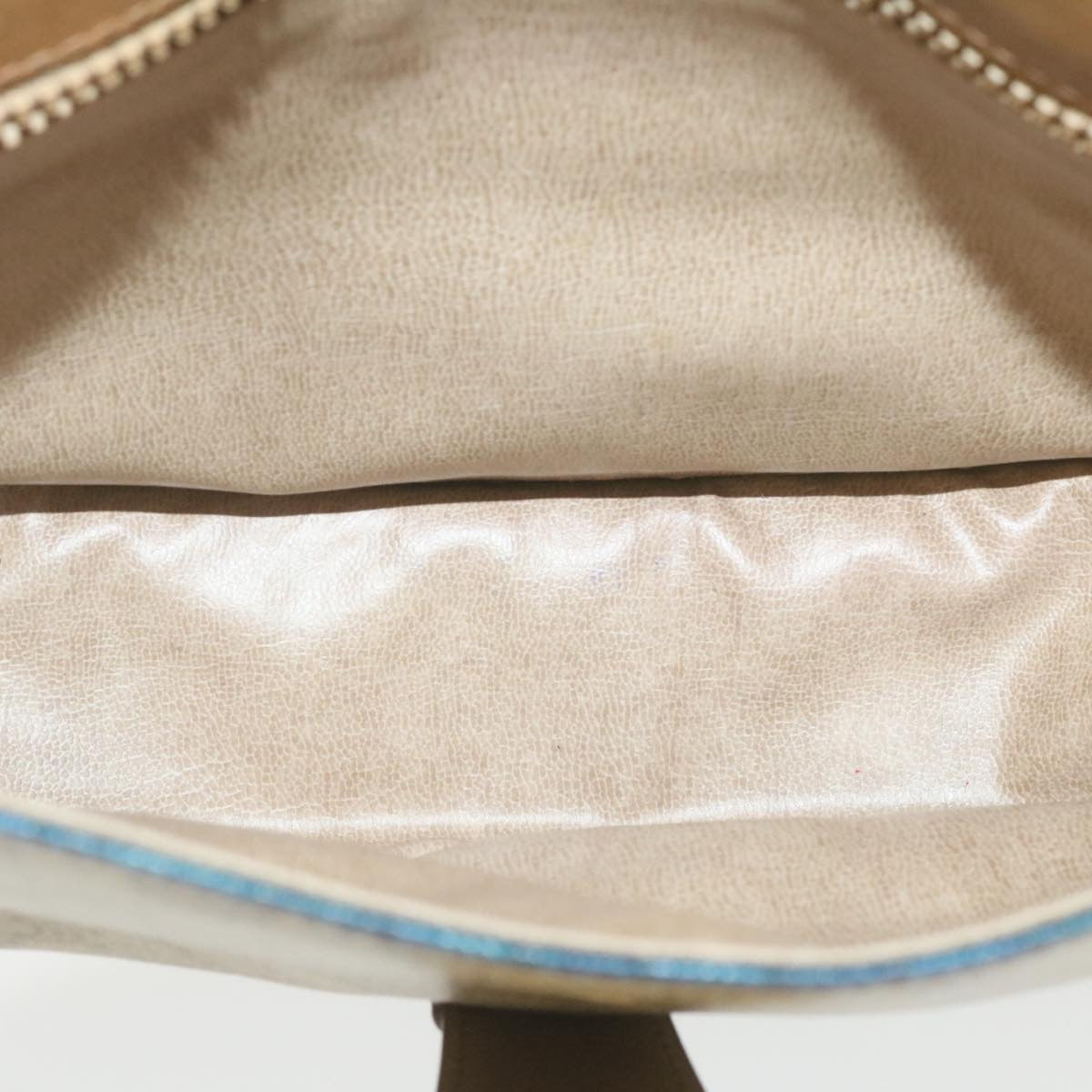 CELINE Macadam Canvas Shoulder Bag Beige PVC Leather Auth am612g