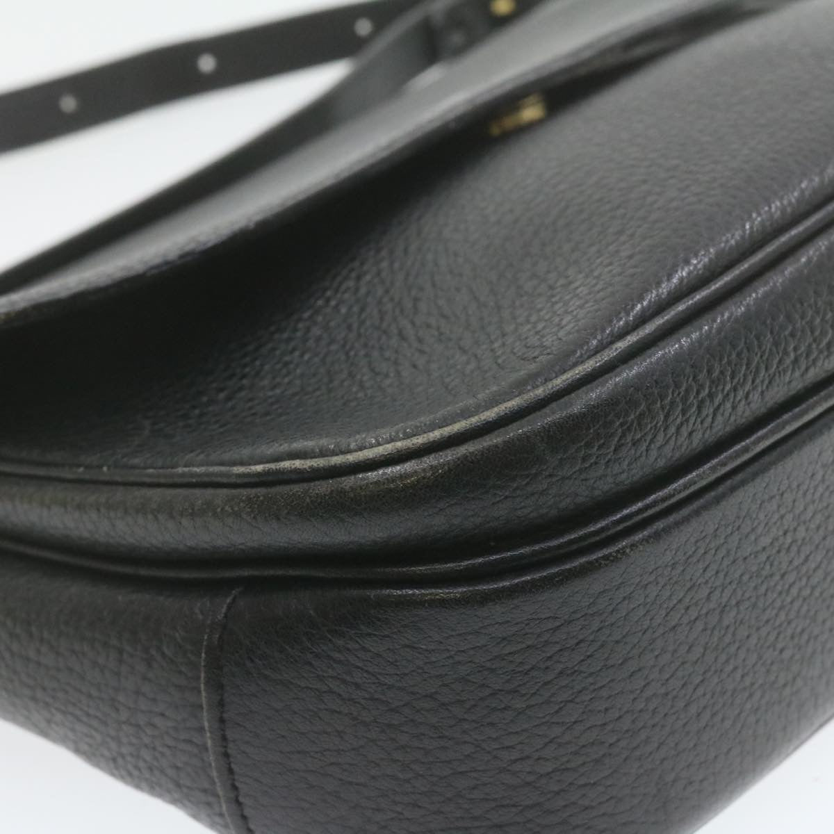 Burberrys Nova Check Shoulder Bag Leather Black Auth am636g