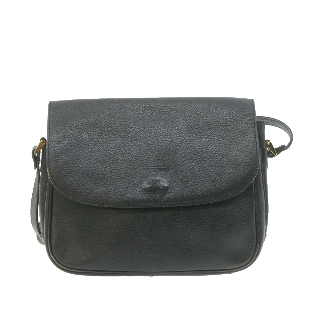 Burberrys Nova Check Shoulder Bag Leather Black Auth am636g - 0