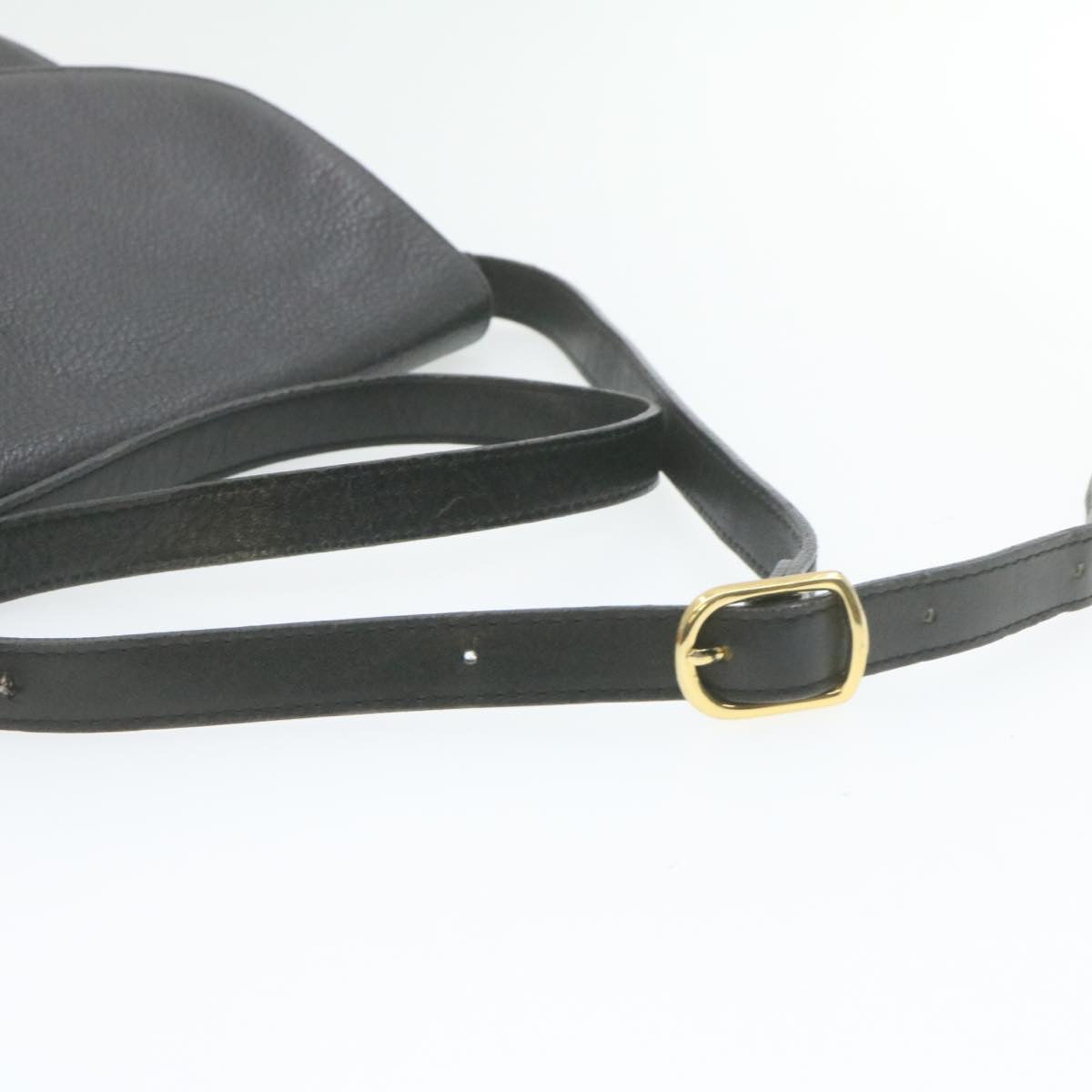 Burberrys Nova Check Shoulder Bag Leather Black Auth am636g
