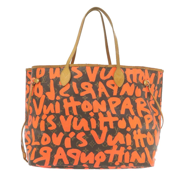 LOUIS VUITTON Monogram Graffiti Neverfull GM Tote Bag M93702 LV Auth am639g
