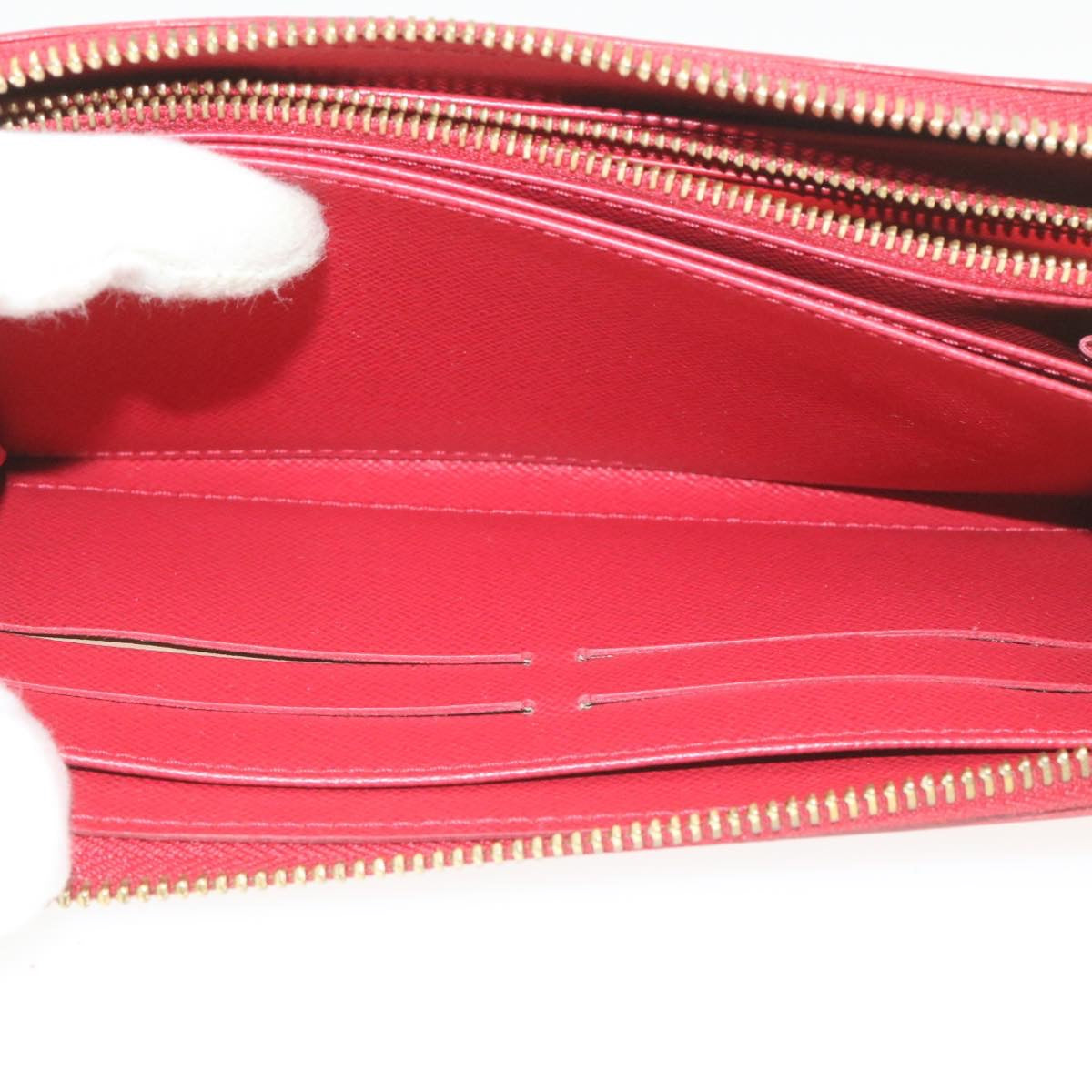 LOUIS VUITTON Panama line Zippy Wallet Long Wallet Red M58043 LV Auth hk016