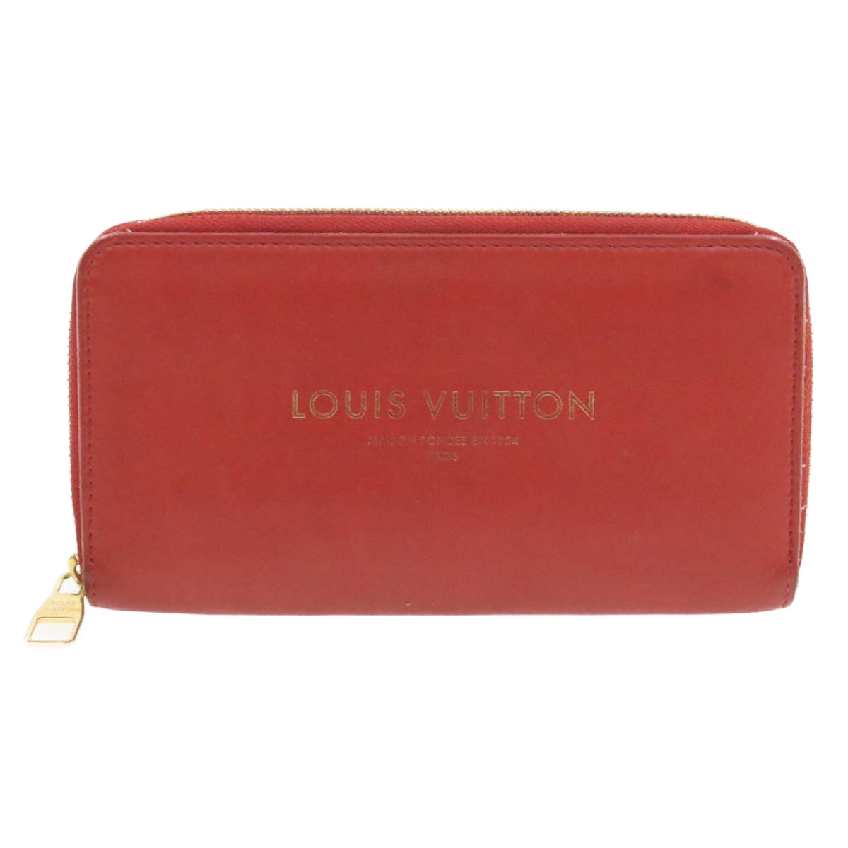 LOUIS VUITTON Panama line Zippy Wallet Long Wallet Red M58043 LV Auth hk016 - 0